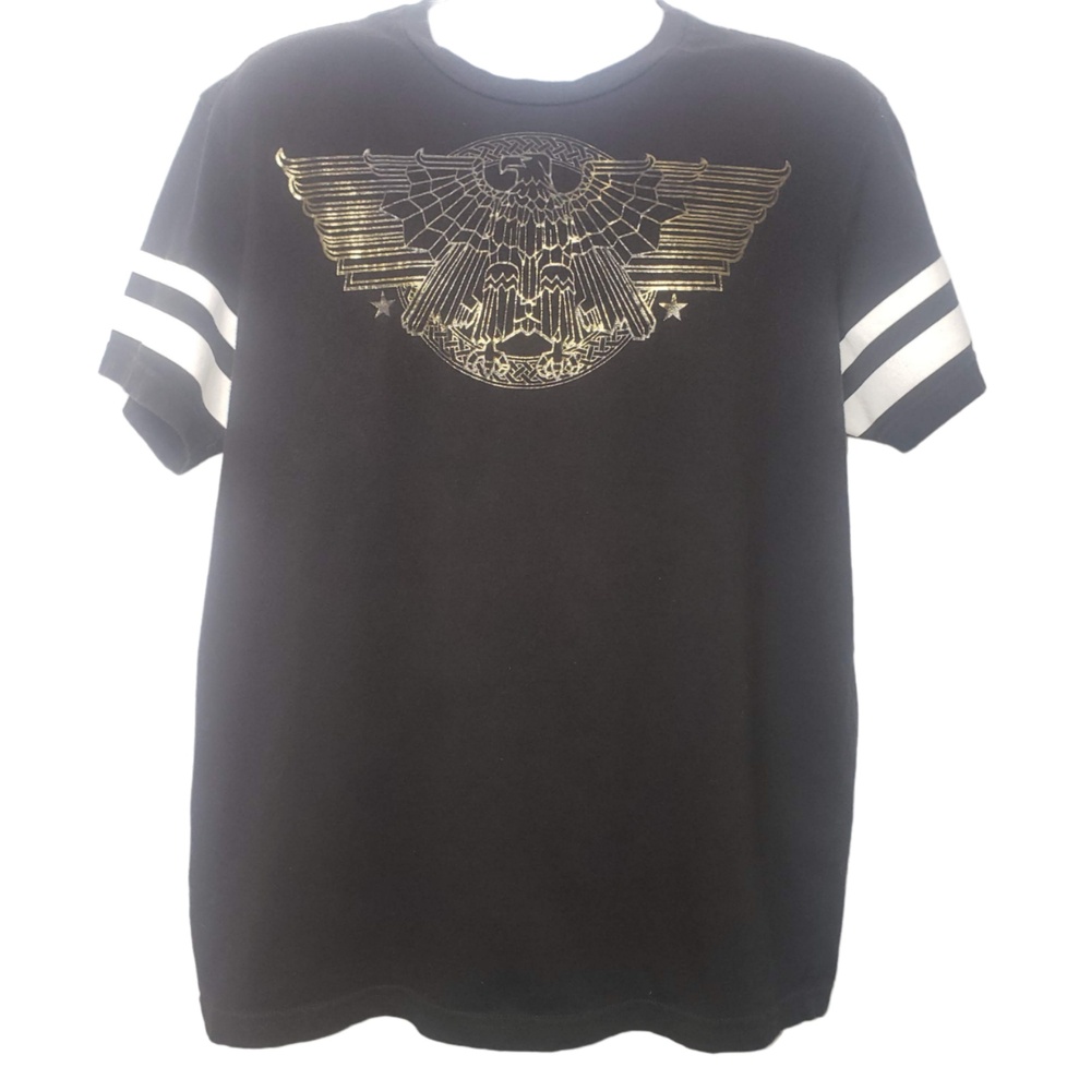 GUESS Winged Phoenix Football Striped Short Sleeve T Shirt Large No Tags - Picture 5 of 5